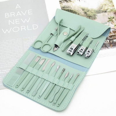 16-piece Manicure & Pedicure Kit – Premium Stainless Steel Nail Care Set For Hand, Foot & Facial Grooming