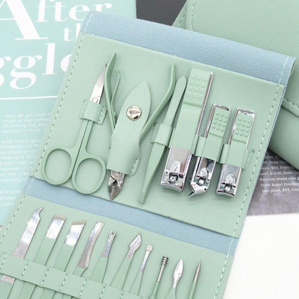 16-piece Manicure & Pedicure Kit – Premium Stainless Steel Nail Care Set For Hand, Foot & Facial Grooming