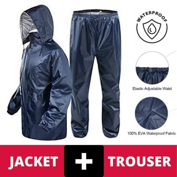 Rain Suit – Waterproof Rain Coat With Trouser And Cap For Men And Women