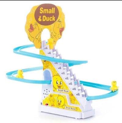 Duck Slide Toy Set, Funny Automatic Stair-climbing Ducklings Cartoon Race Track Set Little Lovely Duck Slide