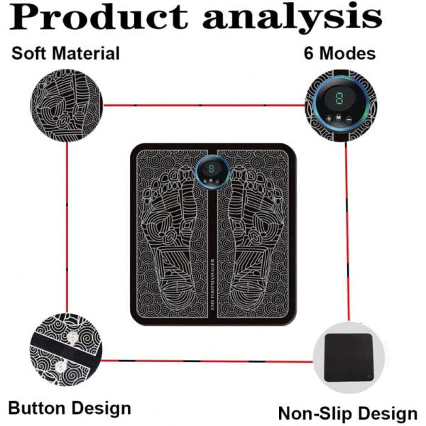Ems Foot Massager Mat Electric Usb Charging Smart Display Ten Acupuncture