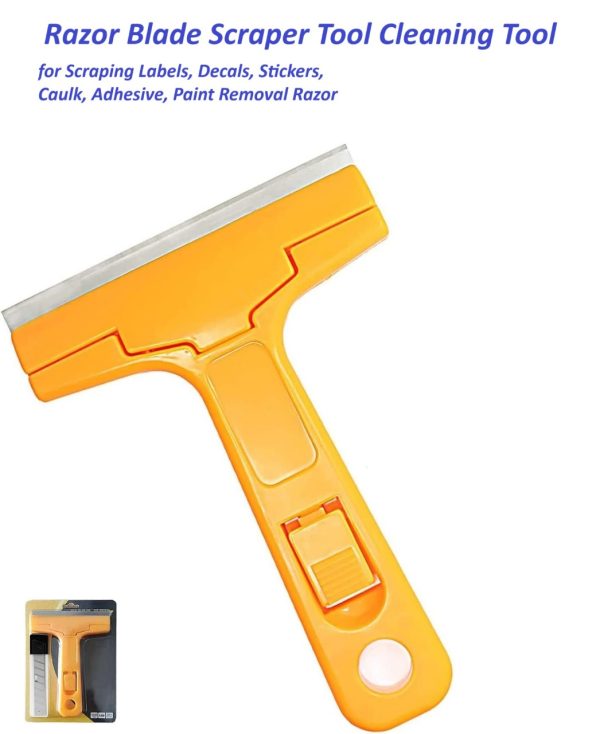 Heavy-duty Razor Blade Scraper Tool For Removing Labels, Stickers, Caulk, Adhesive