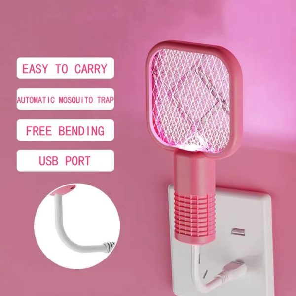 Mini Usb Rechargeable Mosquito Racket With Uv Light – Portable Electric