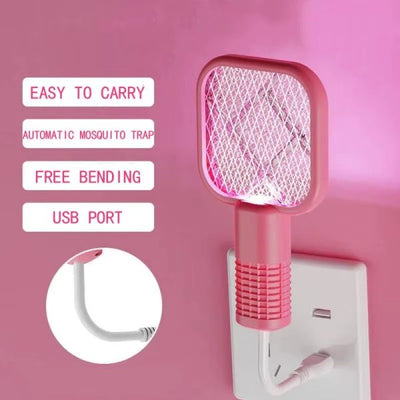 Mini Usb Rechargeable Mosquito Racket With Uv Light – Portable Electric