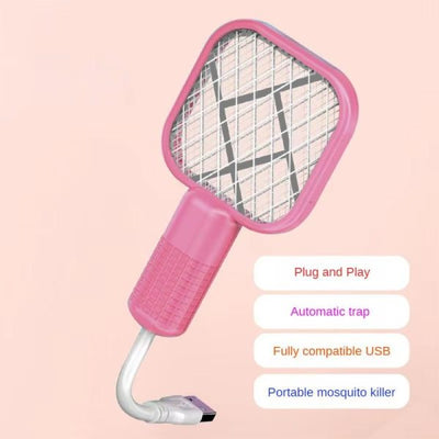Mini Usb Rechargeable Mosquito Racket With Uv Light – Portable Electric