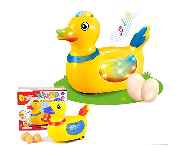 Musical Electric Lay Eggs Duck Toys For Kids And Boys – Battery Operated With Light And Music Sound