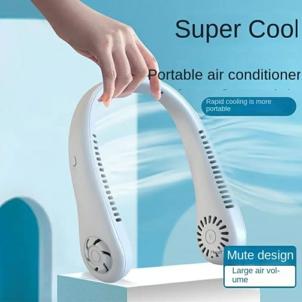 Neck Fan Portable Bladeless Neck Fans Portable Hanging Neck Fan Micro Cooling Strong Fan 360° Bladeless