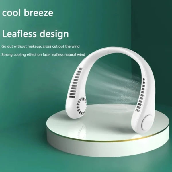 Neck Fan Portable Bladeless Neck Fans Portable Hanging Neck Fan Micro Cooling Strong Fan 360° Bladeless