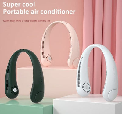 Neck Fan Portable Bladeless Neck Fans Portable Hanging Neck Fan Micro Cooling Strong Fan 360° Bladeless