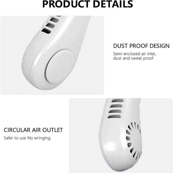 Neck Fan Portable Bladeless Neck Fans Portable Hanging Neck Fan Micro Cooling Strong Fan 360° Bladeless