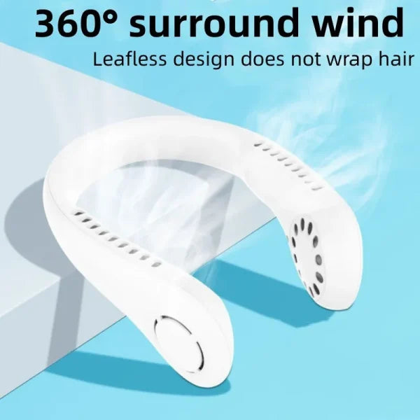 Neck Fan Portable Bladeless Neck Fans Portable Hanging Neck Fan Micro Cooling Strong Fan 360° Bladeless
