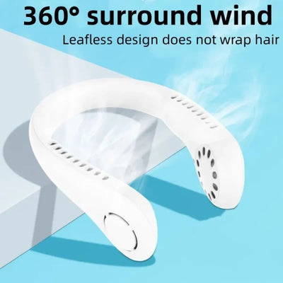 Neck Fan Portable Bladeless Neck Fans Portable Hanging Neck Fan Micro Cooling Strong Fan 360° Bladeless