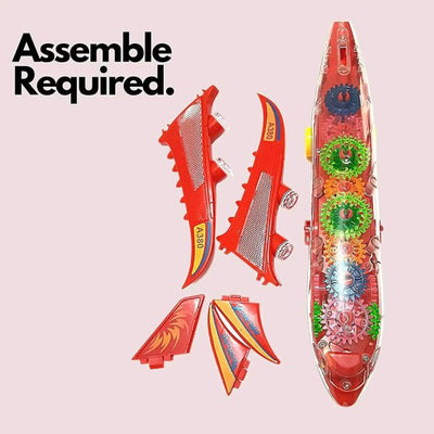 New Trending Transparent Gear Plane Toy – Light Mode, Music, Bump-and-go Action