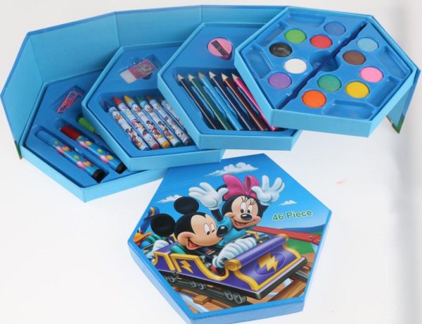 (nw000408) 46 Pcs Painting Colour Kit For Kids, Fun Disney/cartoon Character Art Set(random Design Color)