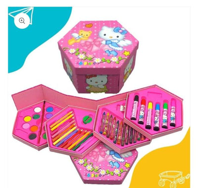 (nw000408) 46 Pcs Painting Colour Kit For Kids, Fun Disney/cartoon Character Art Set(random Design Color)
