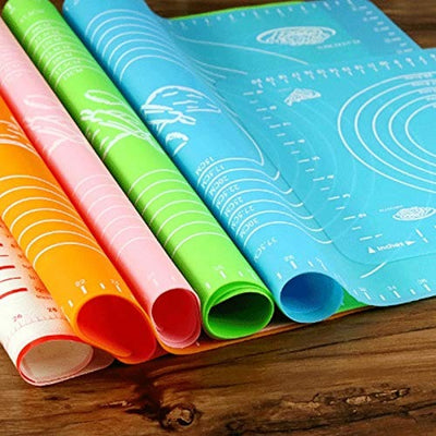 Silicone Pastry Mat – 14 Inch Round Non-stick Baking Mat With Measurements – Food-grade